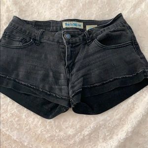 Black jean shorts